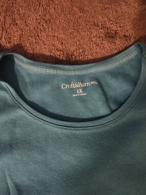 Croft & Barrow Teal Crew Neck Top